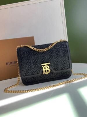 BURBERRY MONOGRAM TB LOGO BAG (BLACK) WITH OG BOX