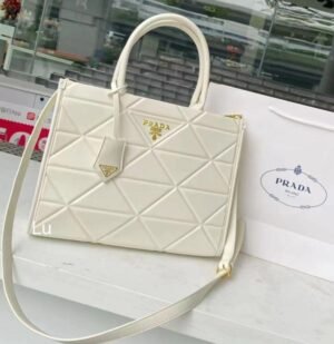 PRADA SYMBOL TOTE BAG WITH OG BOX ( WHITE )