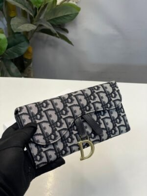 DIOR LADIES BLACK WALLET WITH BOX (BLACK)