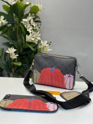 LOUIS VUITTON TRIO PUMPKIN MESSENGER BAG ( RED ) WITH DUST BAG