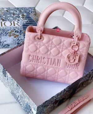 CHRISTIAN DIOR D-LADY CANNAGE ULTRA MATTE HANDBAG ( PINK )