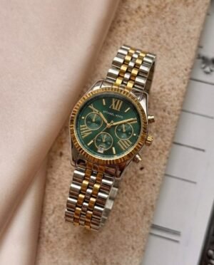 Michael_Kors Lexington Chronograph 2Ton-Gold-Green