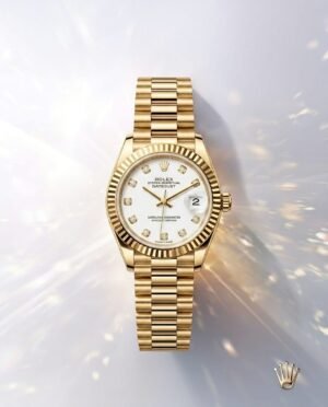 Role_x Oyester Perpetual Date Just Ladies Gold-White