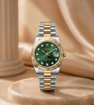 Role_x Oyester Perpetual Date Just Ladies 2Ton-Gold-Green