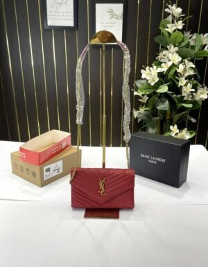 YSL SAINT LAURENT COLLEGE MEDIUM CHAIN BAG khaki dubble box packing 6451