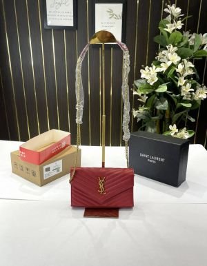 YSL SAINT LAURENT COLLEGE MEDIUM CHAIN BAG khaki dubble box packing 6451